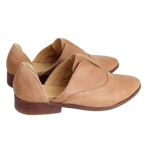 Nisolo TAN BROWN GENUINE LEATHER POINTED TOE LOW HEEL SLIP ON LOAFER SHOES Sz 8 - Picture 5 of 10